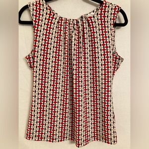 Calvin Klein…Stylish Red and Black Patterned Women's Top